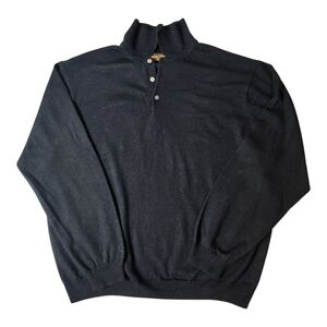 Roberto‎ Villini Wool Black Polo Sweater for Men Size: XL